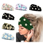 Bandeaux larges avec imprim floral, style boho, turban elastique de yoga, vintage, en coton doux, bandana, ...