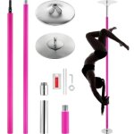 Barre de danse professionnelle - duoku - kit de barre statique rotative - acier rose 40 mm - portable ...