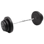 Barre d haltères ondulée avec plaques 60 kg Barre d haltères ondulée avec plaques 60 kg