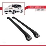 Barres de toit - ace - 1 - citroen c3 picasso 2007 - 2017 - aluminium - noir - charge utile < 300 kg