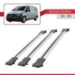 Barres de toit - fly - mod�le gris - 3 pi�ces - aluminium - compatible mercedes vito w447
