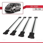Barres de toit - fly - opel vivaro 2014 - 2019 - aluminium - 4 barres - gris