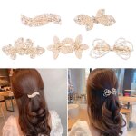Barrettes a clip multicouches pour femme et fille, accessoires de coiffure, avec perles, fleur, printemps ...