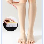 Bas de contention a bout ouvert beige l