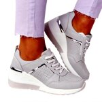 Baskets compenses pour femmes, chaussures de sport, de fitness, gris - 42 a