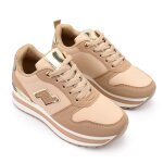 Baskets femme, en cuir ecologique, ps046, khaki 36 eu