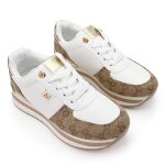 Baskets femme, en cuir ecologique, ps048, blanc 36 eu