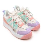 Baskets femme, en cuir ecologique, ps092, rose 40 eu