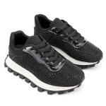 Baskets femme, en cuir sud, ps043, noir 39 eu