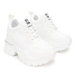 Baskets femme, a plateforme, ps098, blanc 37 eu