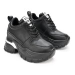 Baskets femme, a plateforme, ps098, noir 37 eu