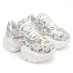 Baskets femme, a plateforme, ps099, blanc 36 eu