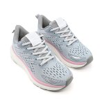 Baskets femme, en textile, ps052, gris avec rose 40 eu