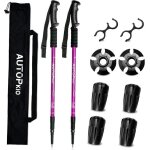 Baton de marche nordique autopkio, bton de randonne telescopique 2 pcs aluminium antichoc rglable ...