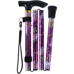 B�tons de marche pliable aluminium, fleurs a motifs canne de randonn�e r�glable, l�ger voyage baton poign�e ...