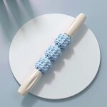 Bton de massage de yoga avec dents de loup, rouleau de relaxation musculaire du mollet fin - type 3 ...