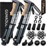 Btons de randonne, 2 pcs bton de marche tlescopique retractable, pliable antidrapant ultralger ...