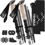 Btons de randonne en aluminium 2 pcs, baton de marche nordique pliable tlescopique antichoc antidrapant ...