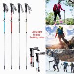 B�tons de randonn�e pliables a 5 sections, b�ton de marche nordique ultral�ger et t�lescopique portable ...