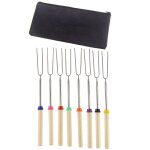 B�tonnets a r�tir en guimauve avec manche en bois, ensemble de fourchettes extensibles, brochettes de ...