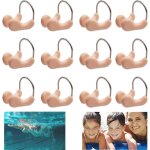 Beige, pince - nez, lot de 12 bouchons de nez de natation confortables protge - nez en silicone impermable ...