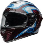 Bell race star dlx flex xenon casque, rouge - bleu - argent, taille m pour hommes