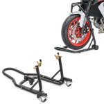 B�quille sous tete de fourche classic leve moto roue avant noir + b�quille de range arri�re mover ii ...