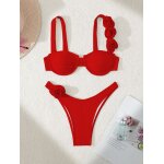 Bikini bikini a armatures couleur unie fleur tridimensionnelle fendue maillot de bain pour femme maillot ... Bikini bikini a armatures couleur unie fleur tridimensionnelle fendue maillot de bain pour femme maillot ...