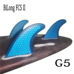 Bilong fcs ii - ensemble d'ailerons de planche de surf, g5, fibre de accent d'abeille, taille m, quilhas, ...