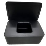Black bo�te distributrice de lingettes en tissu avec couvercle, conception scell�e, ne s�che pas facilement ...