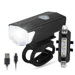 Black - set c - lumire de vlo rechargeable d'usb led vlo lampe de poche lampe frontale ensemble 300 ...