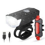Black - set a - lumire de vlo rechargeable d'usb led vlo lampe de poche lampe frontale ensemble 300 ...