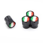 Black4 pi�ces / ensemble voiture style alliage d'aluminium / cuivre italie drapeau voiture pneu valve ...