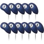 Bleu - 11 pi�ces couverture de club de golf protecteur de capuchon en fer aimants de fermeture magn�tique ...