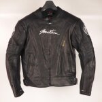 Blouson pour moto cuir ce mitsou taille m super sport noir marquage blanc neuf