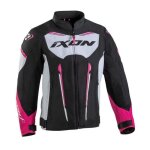 Blouson moto enfant ixon striker air - noir / blanc / fushia - 14 ans