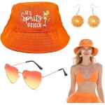 Bnhgo - lot de 3 bobs orange pour femme avec lunettes de soleil en forme de c?ur, chapeaux de soleil ...