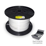 Bobine cble parallel audio plat 2x1mm blanc 500mts (bobine grande Ø400x200mm)