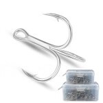 Bote de 50 hameons pointus en acier a haute teneur en carbone, crochets de pche a la carpe en mer, ...