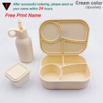 Bote a bento en silicone avec nom, ensemble de bouteilles d'eau en paille, rcipient a boissons alisenspour ...