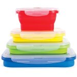 Botes de conservation pliables en silicone - peu encombrantes, compatibles micro - ondes et lave - vaisselle, ...