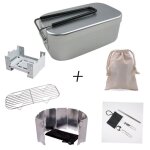 Bote a djeuner de camping, pole pliant, support de vapeur, ensemble combin en aluminium, camping ...