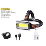 Pas de bote - lampe frontale cob + avec batterie 18650 intgre, lumire rouge, verte et blanche, pour ...