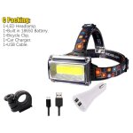 Avoir une bo�te - lampe frontale cob + avec batterie 18650 int�gr�e, lumi�re rouge, verte et blanche, ...