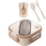 Boîte a lunch pour enfants, boîte a lunch de bureau avec couverts, récipient a soupe, convient au micro ... Boîte a lunch pour enfants, boîte a lunch de bureau avec couverts, récipient a soupe, convient au micro ...