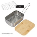 Boîte a lunch portable en acier inoxydable 304 avec plateau a légumes en bambou pour camping et barbecue ... Boîte a lunch portable en acier inoxydable 304 avec plateau a légumes en bambou pour camping et barbecue ...
