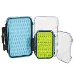 Bote de matriel de pche a la mouche en silicone, double face etanche, couvercles transparents, etui ...