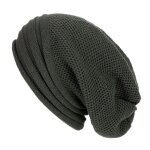 Bonnet ample en laine tricot pour homme et femme, bonnet chaud surdimensionn pour le ski, collection ...