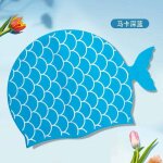Bonnet de bain en ecailles de poisson pour enfants, silicone, etanche, mignon, bonnet de bain agrandi, ... Bonnet de bain en ecailles de poisson pour enfants, silicone, etanche, mignon, bonnet de bain agrandi, ...