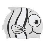 Bonnets de bain pour enfants, motif poisson, bonnet de bain en silicone pour cheveux longs et courts, ...